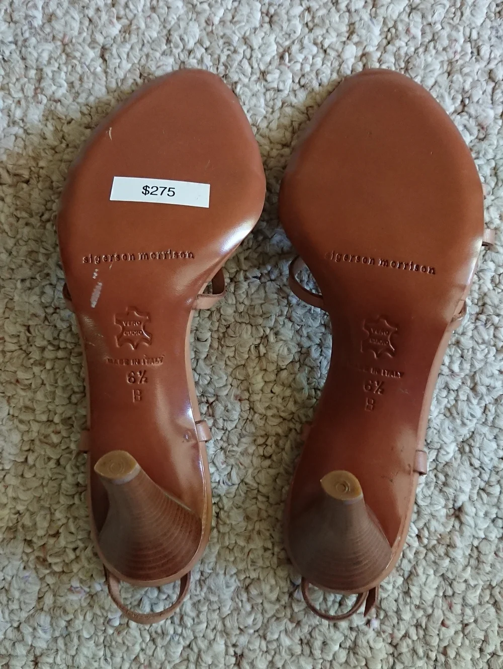 Sigerson Morrison Strappy Brown Leather Sandals Made in Italy size 6